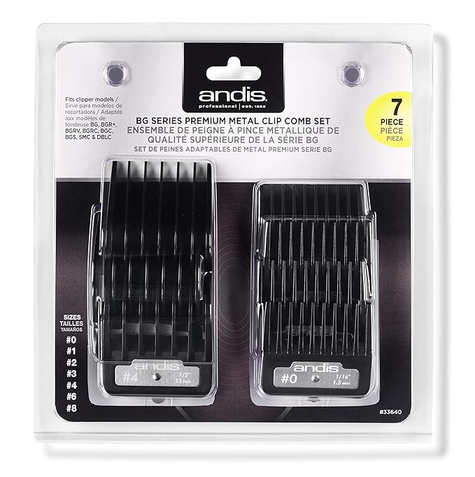 Andis 33640 BG-Series Premium Metal Clip Comb Set -