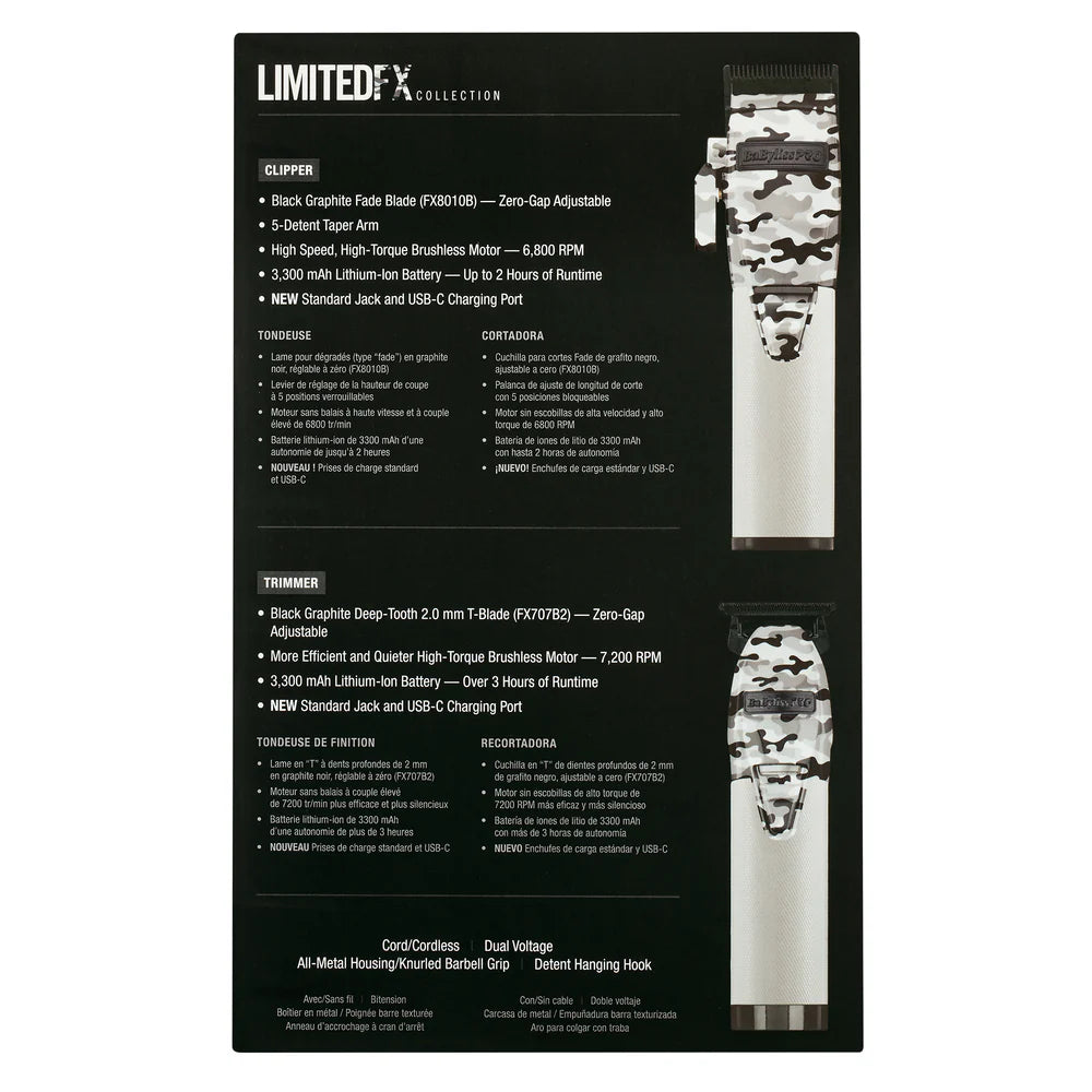 BaByliss PRO Limited Edition Camo Metal Lithium Clipper & Trimmer (FXHOLPK2CAM)