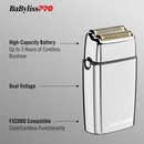 BaBylissPRO Foil FX02 Cordless Silver Metal Double Foil Shaver (FXFS2)