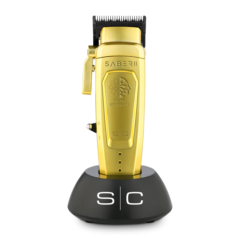 StyleCraft Saber 2.0 Cordless Modular Clipper w/ High-Torque Digital Brushless Motor - Gold (SC617M)