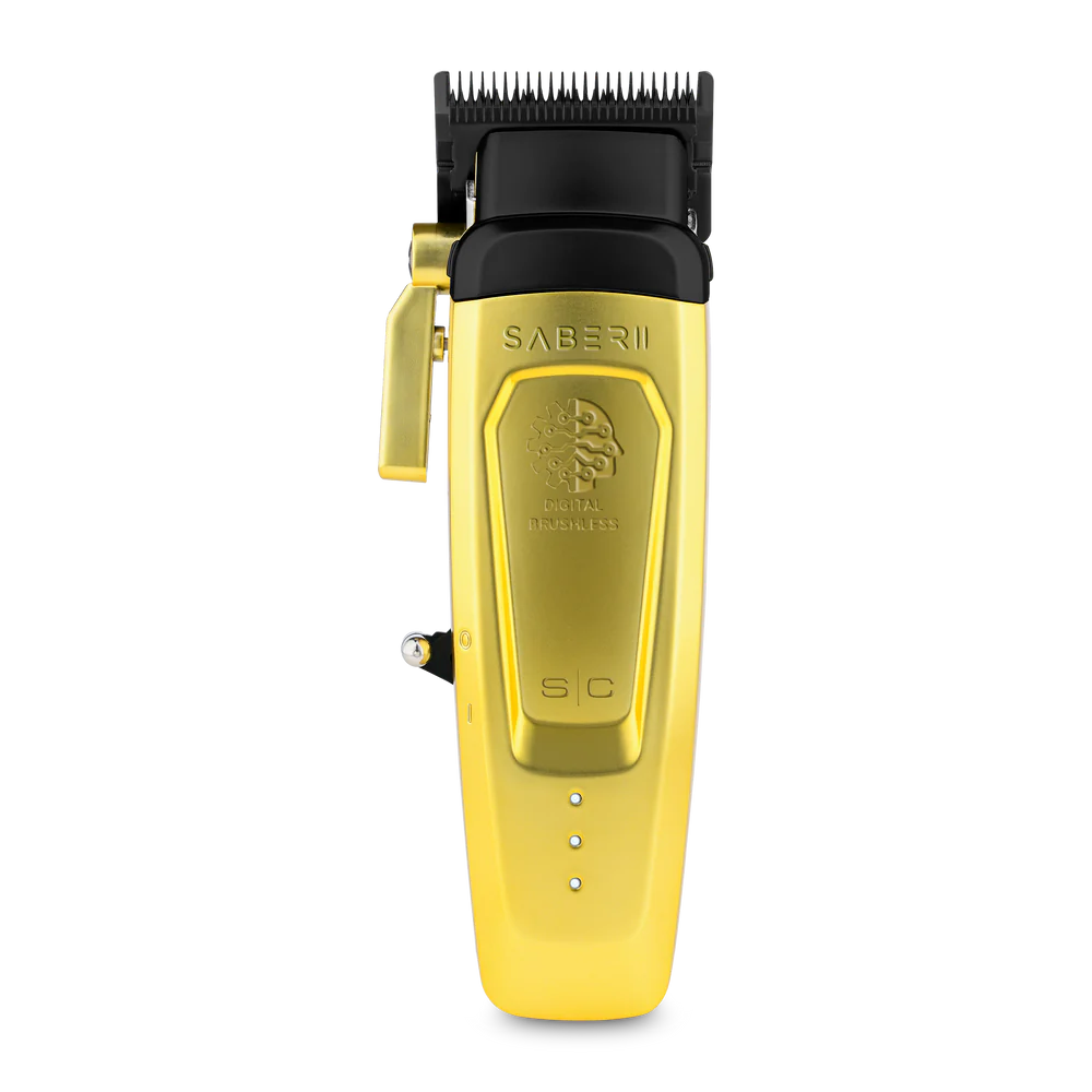 StyleCraft Saber 2.0 Cordless Modular Clipper w/ High-Torque Digital Brushless Motor - Gold (SC617M)
