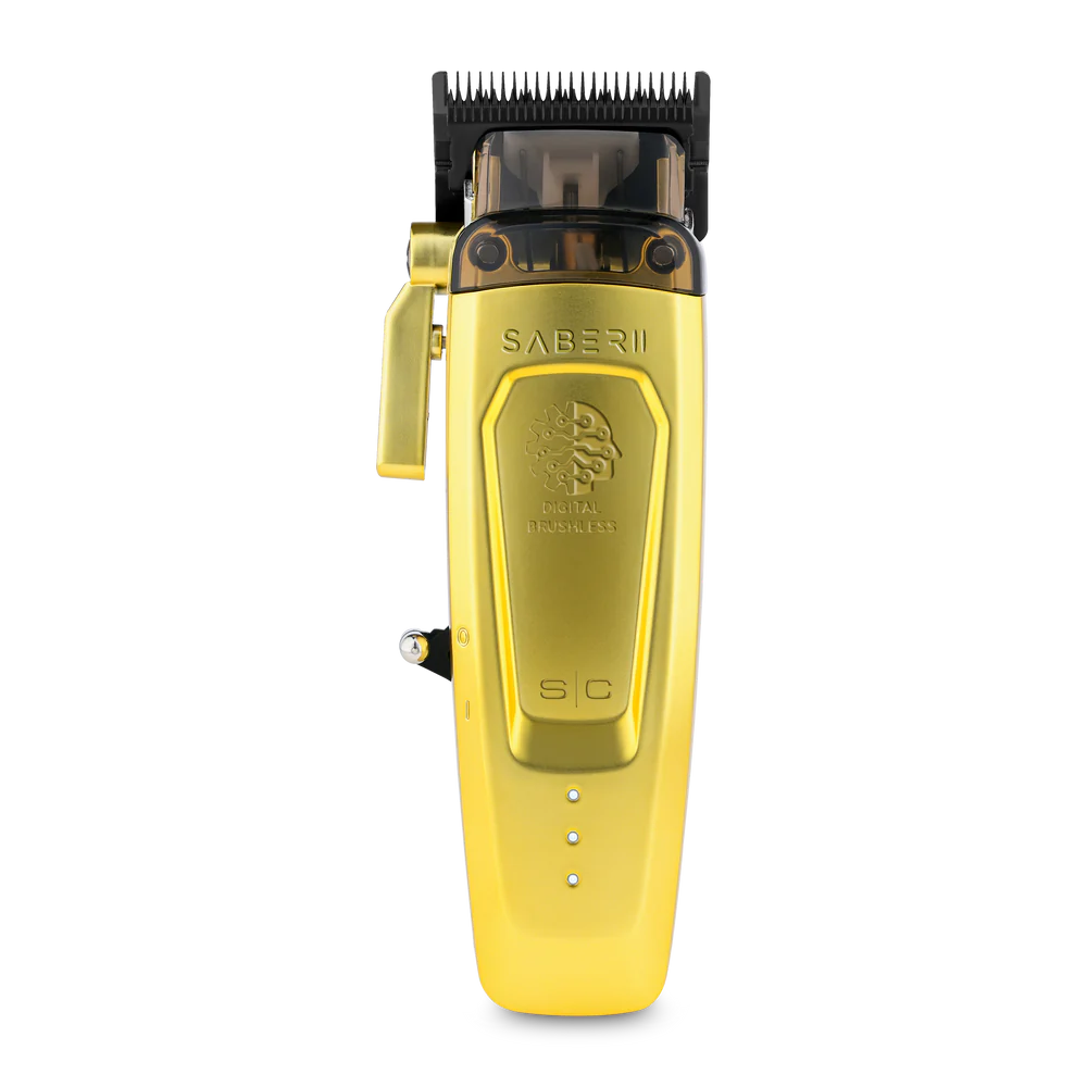 StyleCraft Saber 2.0 Cordless Modular Clipper w/ High-Torque Digital Brushless Motor - Gold (SC617M)