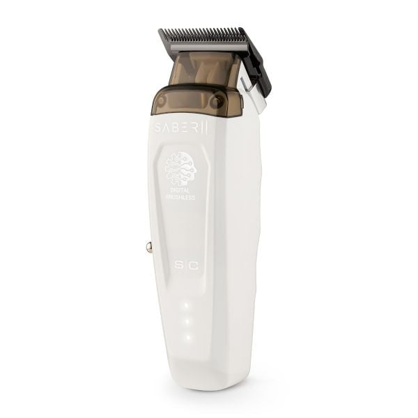 StyleCraft Saber 2.0 Cordless Modular Clipper w/ High-Torque Digital Brushless Motor - White