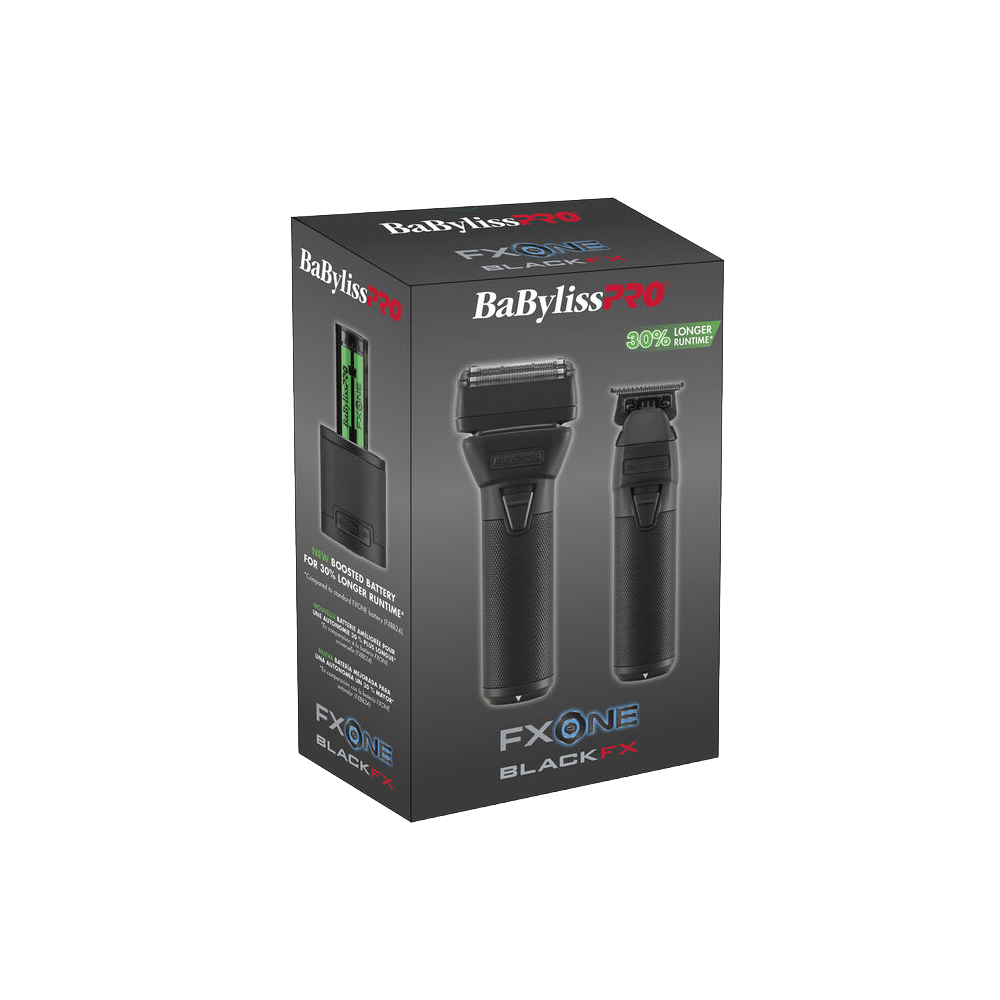BaBylissPRO FXONE BlackFX Trimmer & Double Foil Shaver Set (FX1FSTMBPK)