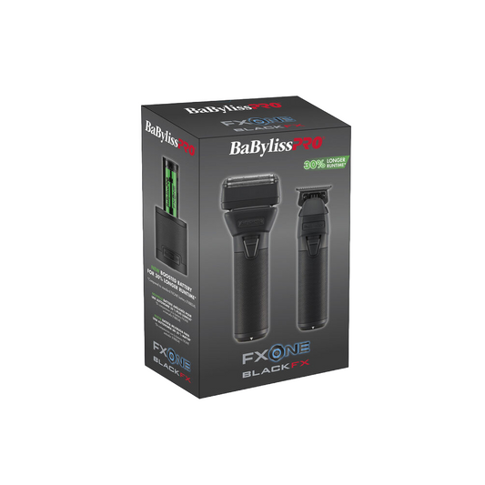 BaBylissPRO FXONE BlackFX Trimmer & Double Foil Shaver Set (FX1FSTMBPK)
